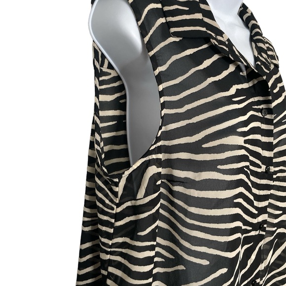 H&M women’s ☀️ black white zebra print sheer tank 12 - Picture 6 of 12